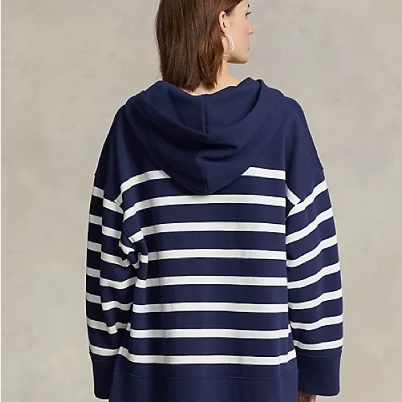 Ralph Lauren Striped Lace-Up Fleece Pullover - Picture 6 of 7